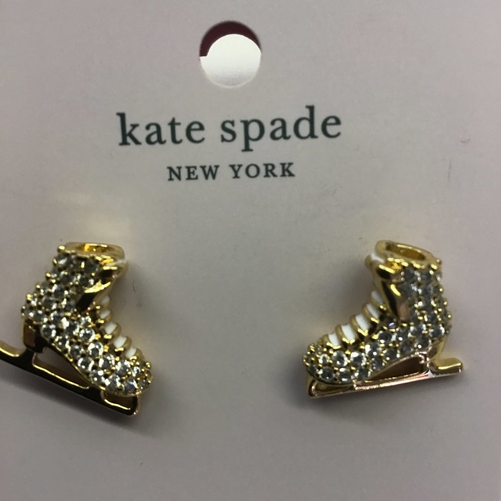 Kate Spade New Gold Pave Ice Skating Shoe Earrings
